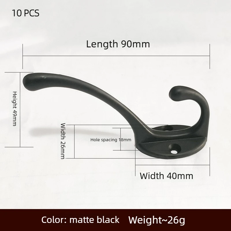 10 Ganchos de Parede Reforçados para Casacos, Cabideiro Duplo Vintage em Bronze com Parafusos para Porta e Banheiro