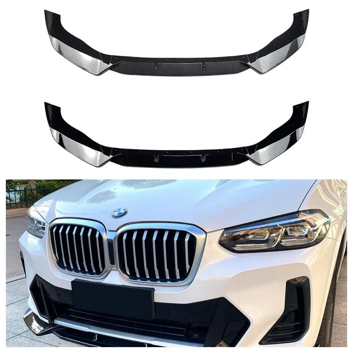 

Suitable for BMW X3 X4 G01 G02 M Pack Late 2022+ Front Bumper Front Scoop Front Lip Exterior Modification Bumper Car Accessories