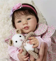 20inch Reborn Doll Kit Abigail Popular Smile Baby Unpainted Fresh Color Doll Parts with Body and Eyes Bebê Reborn Kit