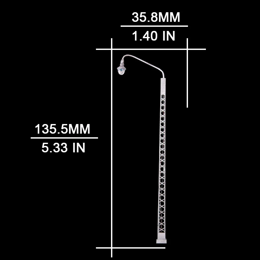 Kit di costruzione di architettura modello lampada ferroviaria in miniatura 3V Lampione stradale per modellismo fai da te/Decorazione del giardino/Diorama 1pz