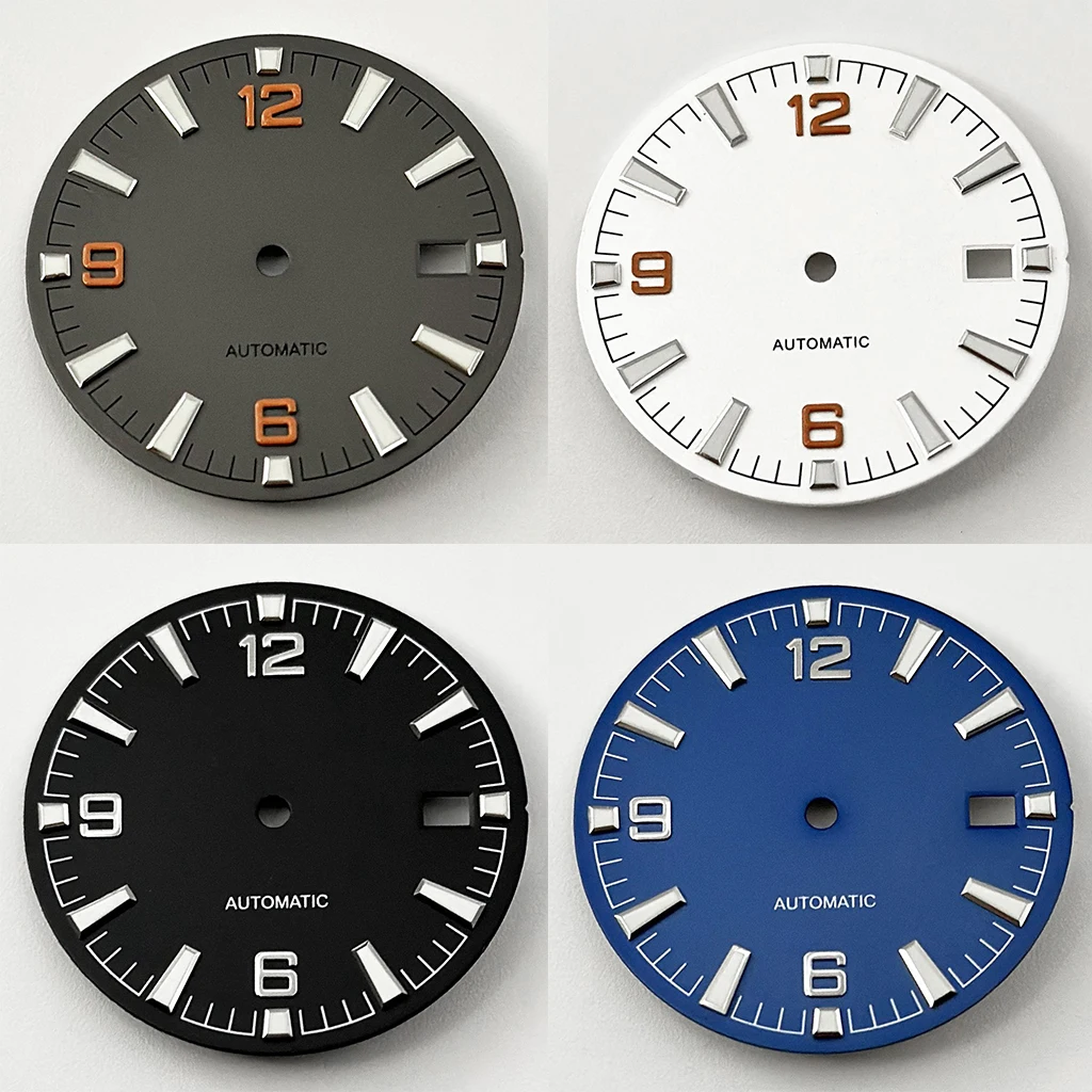 31mm sterylna czarno-biała niebieska tarcza do zegarka pasuje do NH35 ETA 2824 2836 Miyota 8215 821A Mingzhu DG2813 3804 mewa 1612 ruch
