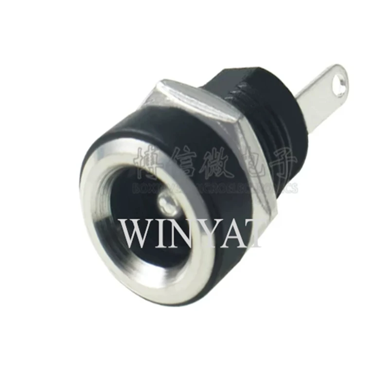 50pcs DC power socket DC port 2-pin soldering wire with nut 5.5X2.1  DC-022B Common