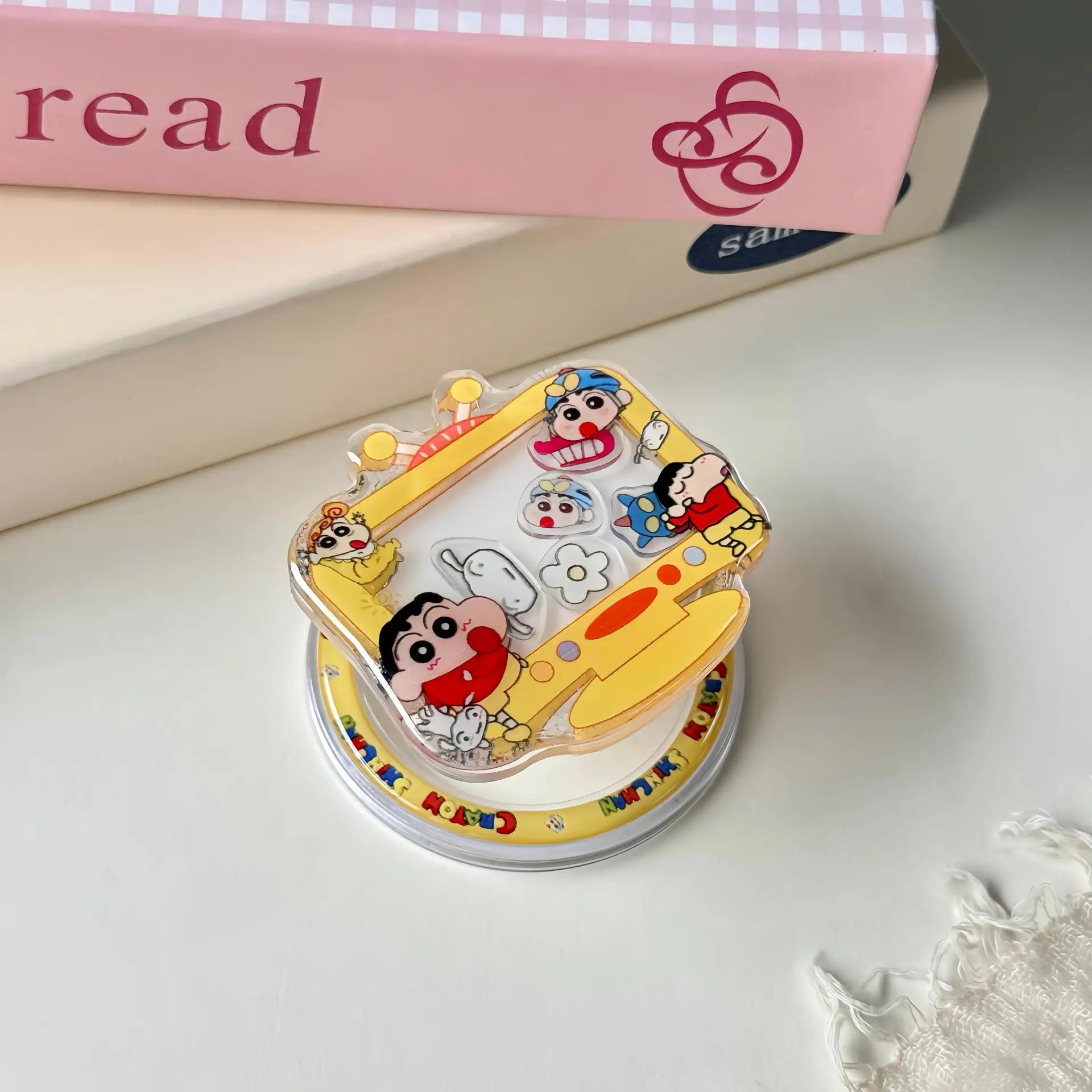 1 قطعة الكرتون الكرتون لطيف حقيبة الشفط المغناطيسي حامل جوّال بلاستيكي المحمول للطي دوران تلسكوبي #4