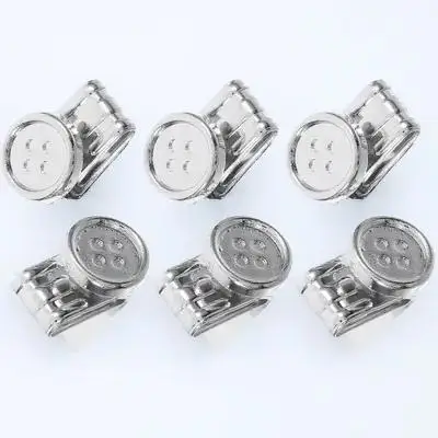 

6pcs Metal Adjustable Clips For Pants Suspenders Jeans Button Ends No Sew Fasteners Men'S Braces Attachments Buckle