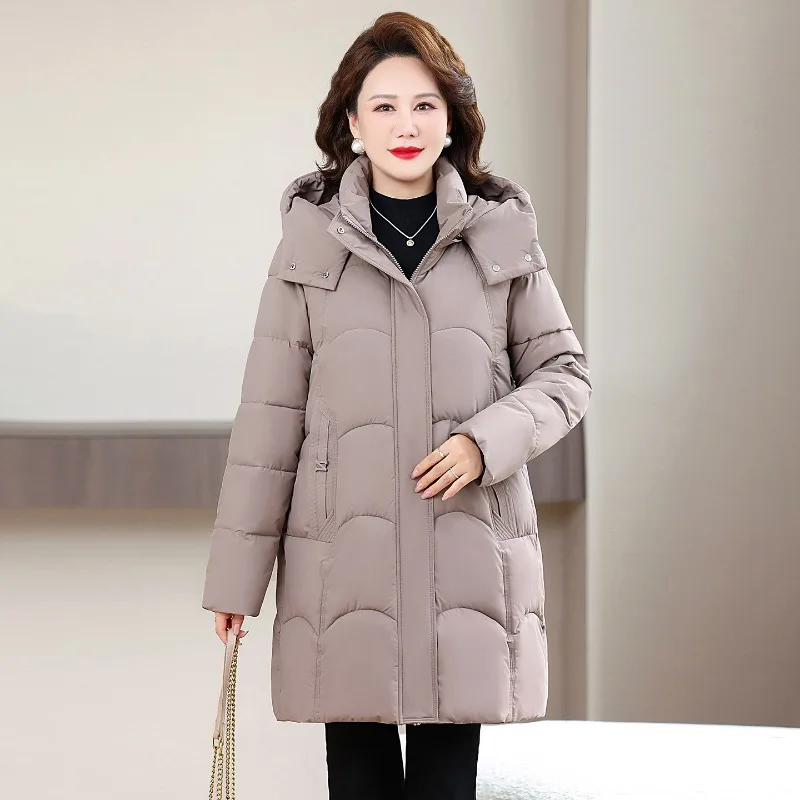 Long Winter Cold Weather Women Parkas Hooded Puffer Quilted Coats Loose Warm Thickened Solid Windproof Casual Female Outerwear