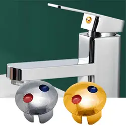 20pcs Faucet Handle Hot Cold Water Sign Red Blue Label Decoration Cover Hot Cold Faucet Indicator Faucets Replacement Part