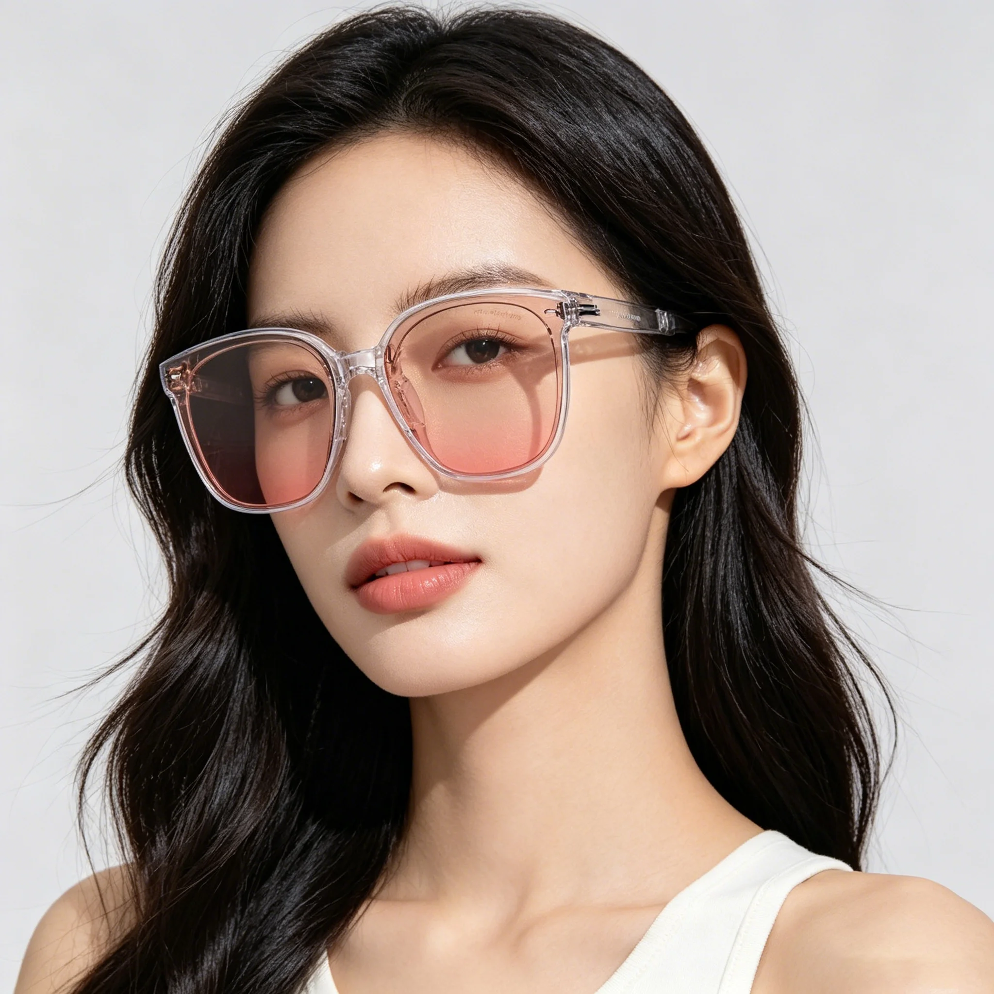 Banana Leaf round Frame Large Sunglasses Women Driving UV Protection Sunscreen Square round Face Sun Glasses Sporty Minimalist