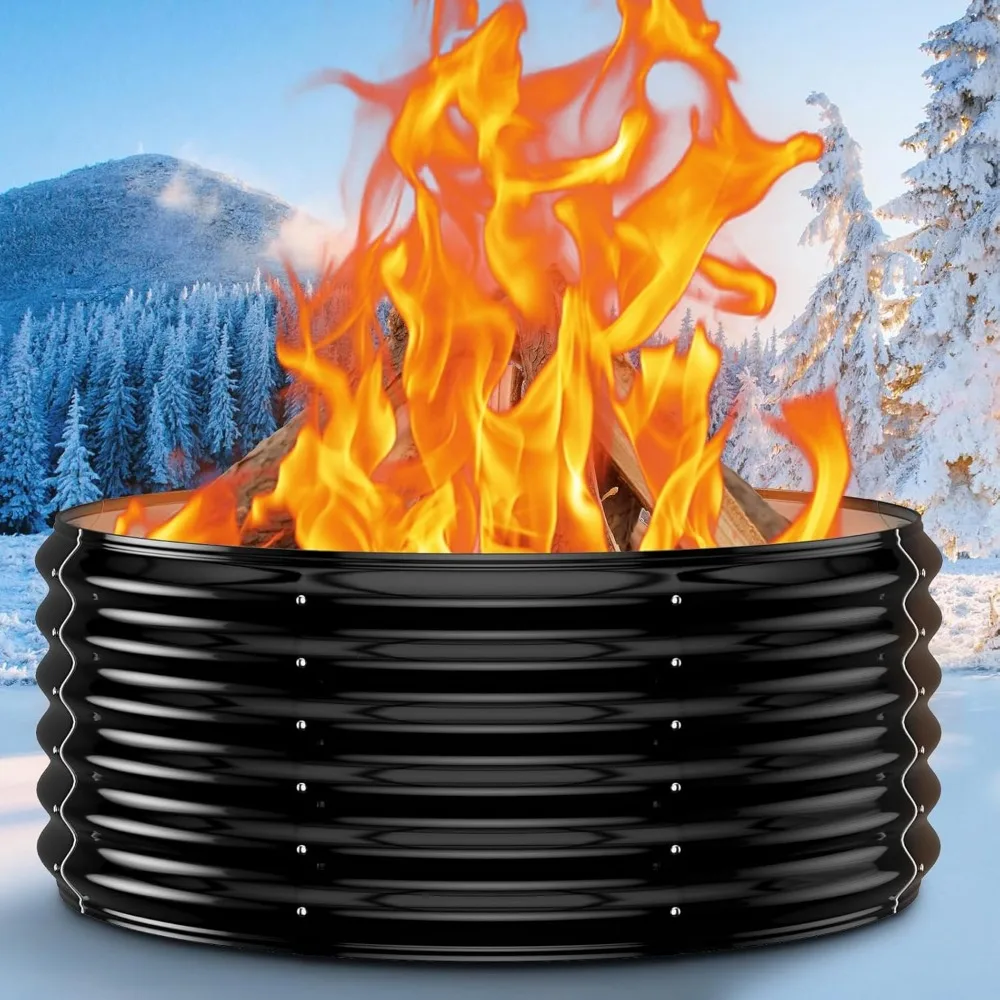 

32-дюймовое кольцо для уличной костра, термостойкая сталь для заднего двора, патио, кемпинга - прочный и нержавеющий