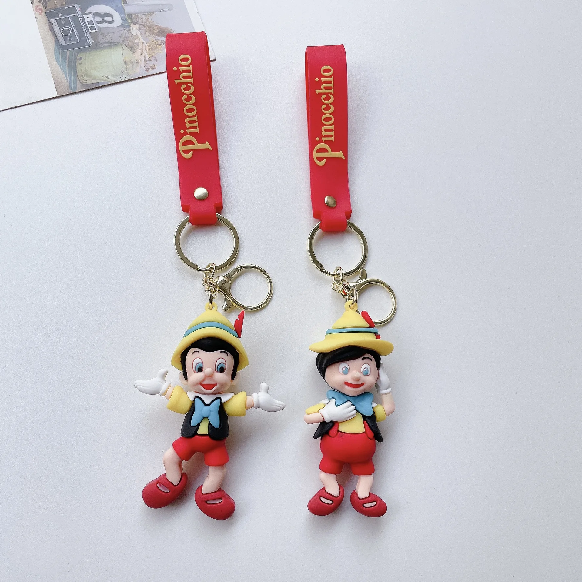 Creative cartoon new Cartoon Pinocchio Key chain creative old carpenter lying long nose boy key bag pendant