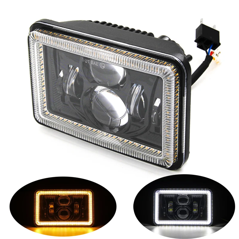 12V 24V 4x6 inch LED Headlights H4 Led Work Light Square Light Replacement for GMC Chevrolet Car Jeep Motorcycle Truck Headlamp