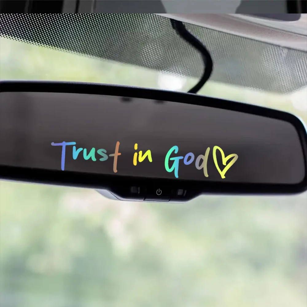 Trust in God Waterproof Vinyl Car Sticker for Bumper, Window, Truck, Laptop, Durable Decal