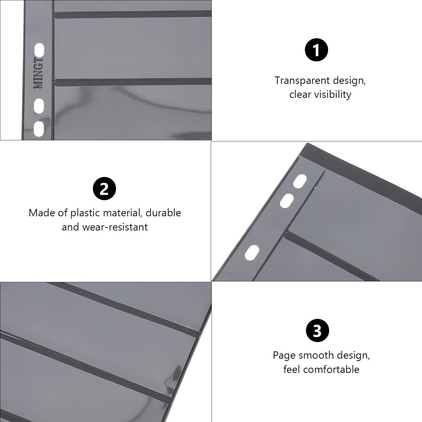 10 Pcs Postage Stamps Album Coin Collecting Albums Picture Storage Pages Black Cards Collectors Standard Holder