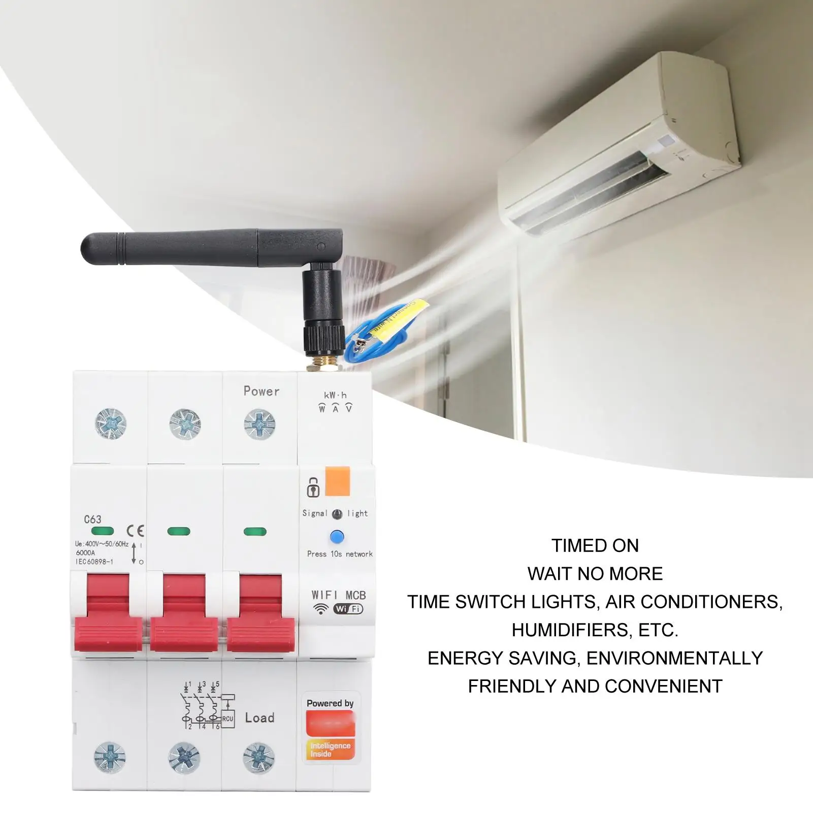 Smart Metering Circuit Breaker AC400V Prepaid Damp Resistant Timed Control Voice-Activated Leakage Switch for Commercial Use