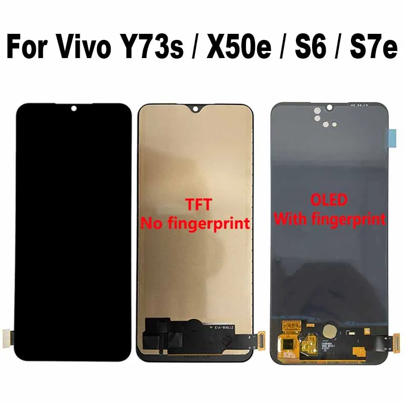 

ДЛЯ Vivo S6 S7e V1962A V2031EA ЖК-дисплей, сенсорная панель экран дигитайзер в сборе для Vivo Y73s X50e V1930 V2031A LCD