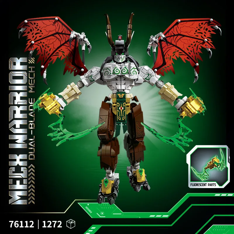 

1000+pcs Alien Warrior Beast Model Predator Building Block Set Creative Joint Mobility Mecha Ornament DIY Toy Kid Gift 76110-12