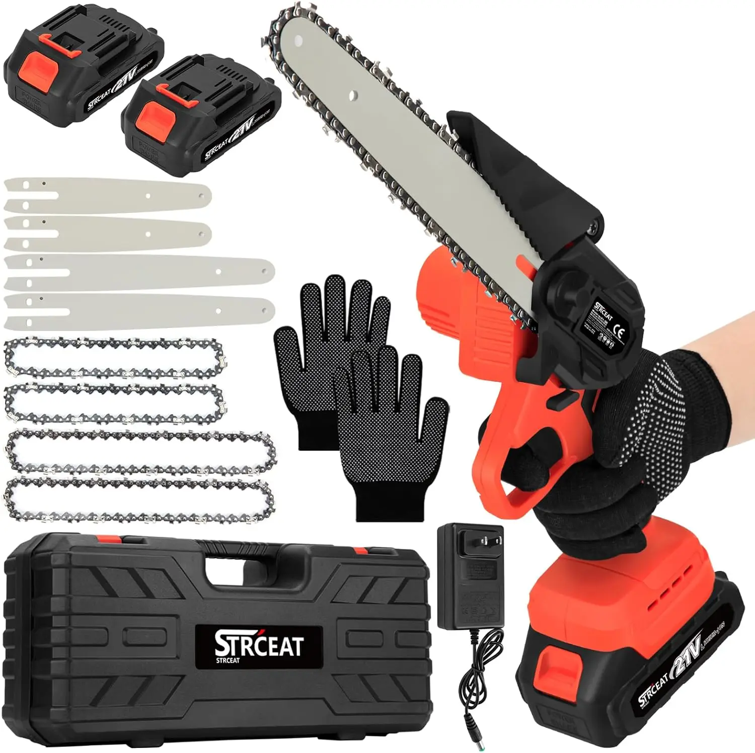 

Мини-аккумуляторная бензопила 8 и 6 дюймов, портативная электрическая ручная пила с 2 батареями для резки древесины и обрезки деревьев