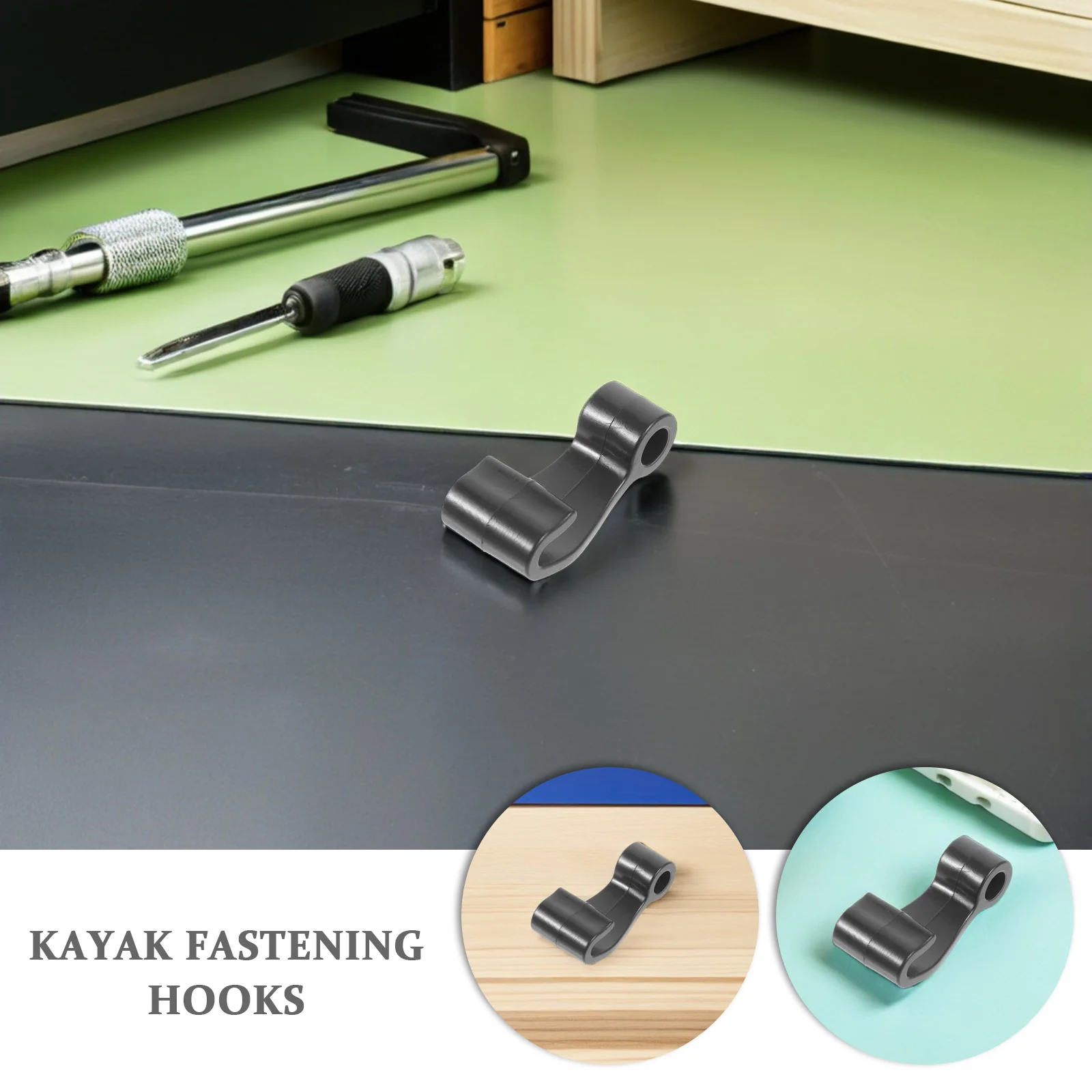 8 قطعة كاياك J السنانير البلاستيك الأسود جلد كليب قارب كاياك مجداف مجلس مرفق الربط والعتاد هوك الملحقات #3