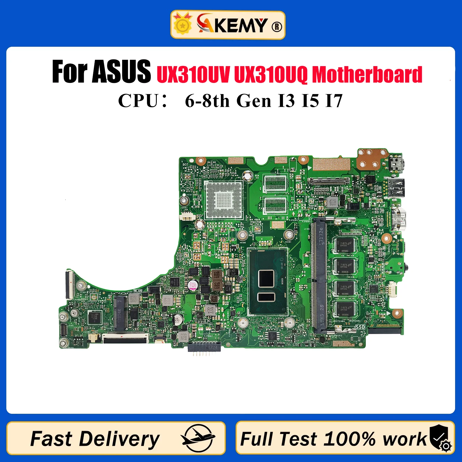 

Материнская плата UX310UA для ноутбука ASUS RX310U U3000U UX310UV UX310UQ UX310UAK UX310UQR UX310UFR UX310UQK с процессором I3 I5 I7