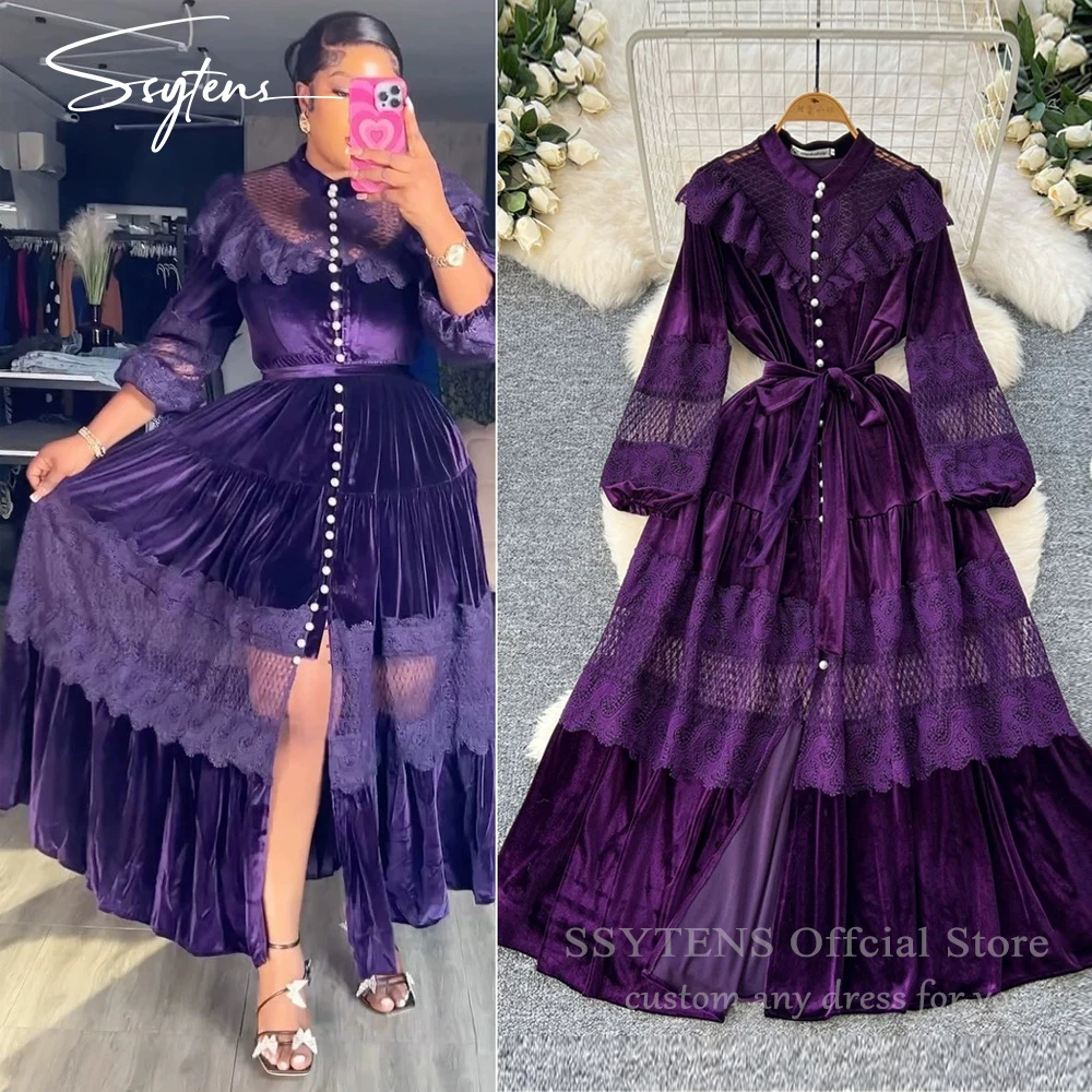 

SSYTENS Purple Evening Dresses Saudi Plus Size Long Vestidos De Fiesta Lace Customized 2026 Ladies Dresses For Special Occasions