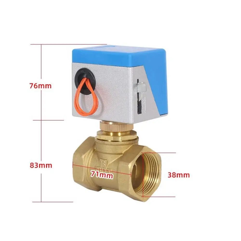 Brass Electric Two Way Valve HVAC Fan Coil Unit Flow Control Actuator Manual Override Shut Off Valve Pipe System Connector 220V