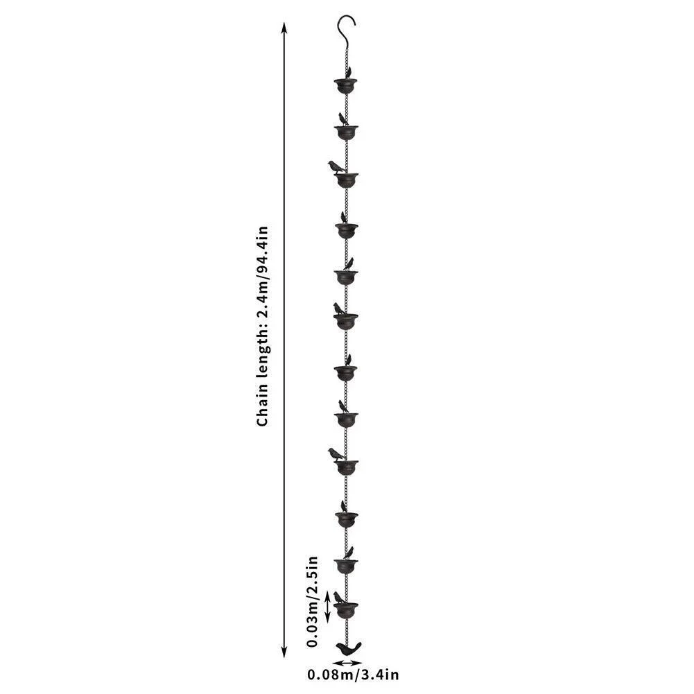 Nuovo pratico balcone catena da pioggia per esterni decorazioni per la casa decorazione per la casa in bronzo catena da pioggia per esterni catena da pioggia per uccelli in ferro