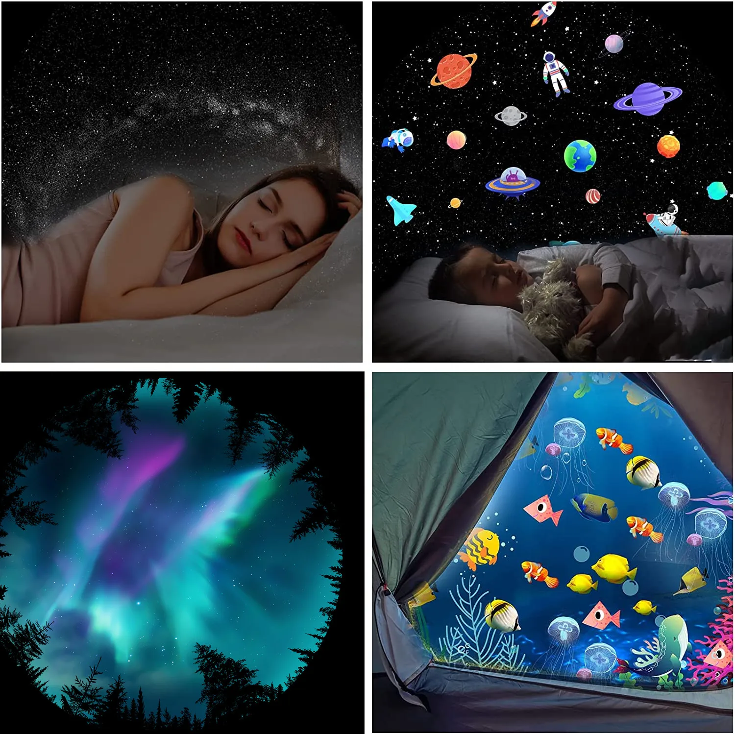 NEW UFO LED Star Projector Night Light 8 in 1 Planetarium Projection Galaxy Starry Sky Projector Lamp for Kids Gift Room Decor