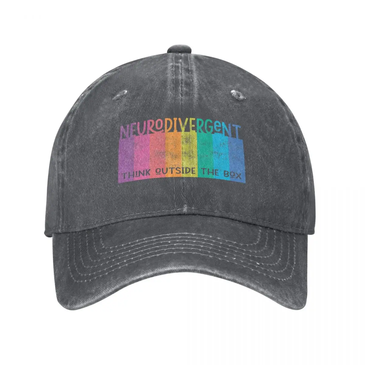 Colorful Neurodivergent Rainbow Design Baseball Cap Hat Luxury Brand Hat Baseball Cap Vintage western Hat Men's Caps Women's