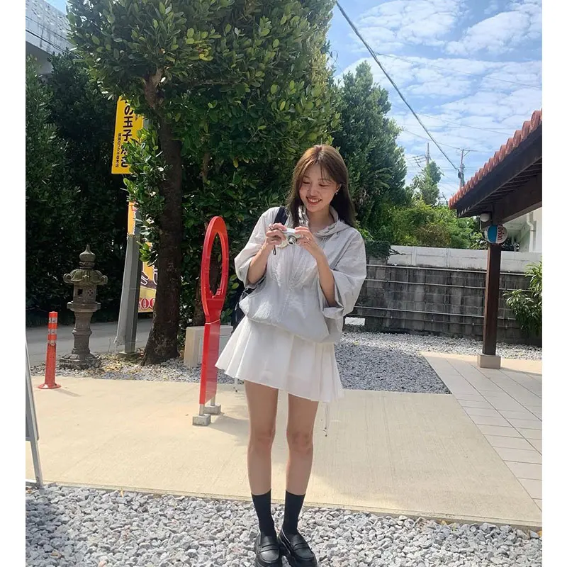 

Versatile Spring Summer Women's Hooded Zipper Loose Sun Protection Jaet Casual Match All Seasons Long Sve Color