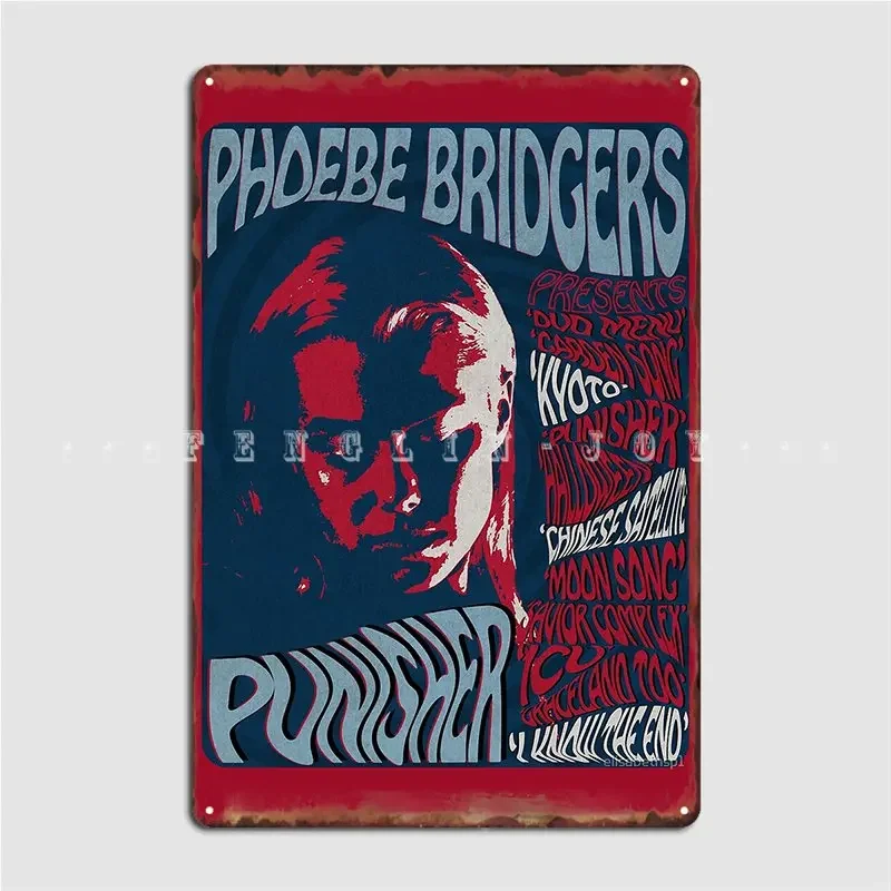 Phoebe Bridgers Psychedelic Punisher Metal Sign Cinema Garage Club Bar Personalized Plates Tin Sign Poster