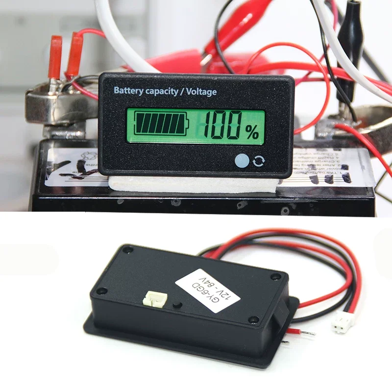 

DC12V-72V Battery Capacity Voltage Indicator with Alarm, Battery Capacity Gauge Indicator, Battery Meter Monitors