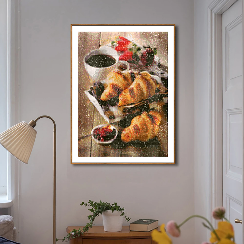 DIY 5D Diamond Painting Kitchen Restaurant Diamond Embroidery Bread Coffee Picture Rhinestone Mosaic Cross Stitch Kit Home Décor