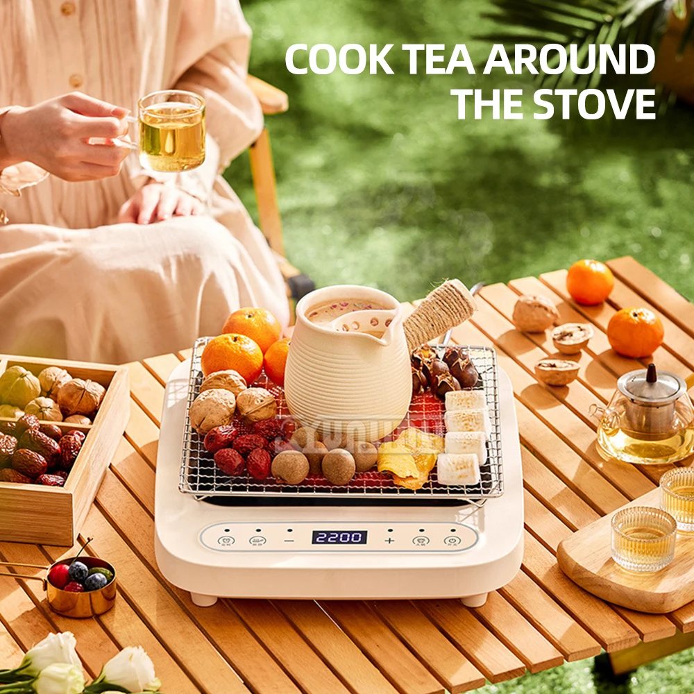 فرن الفخار الكهربائي داخلي بدون دخاني شواية التدفئة الكهربائية خالية من الكربون شواء موقد المواقد التعريفي الكهربائية