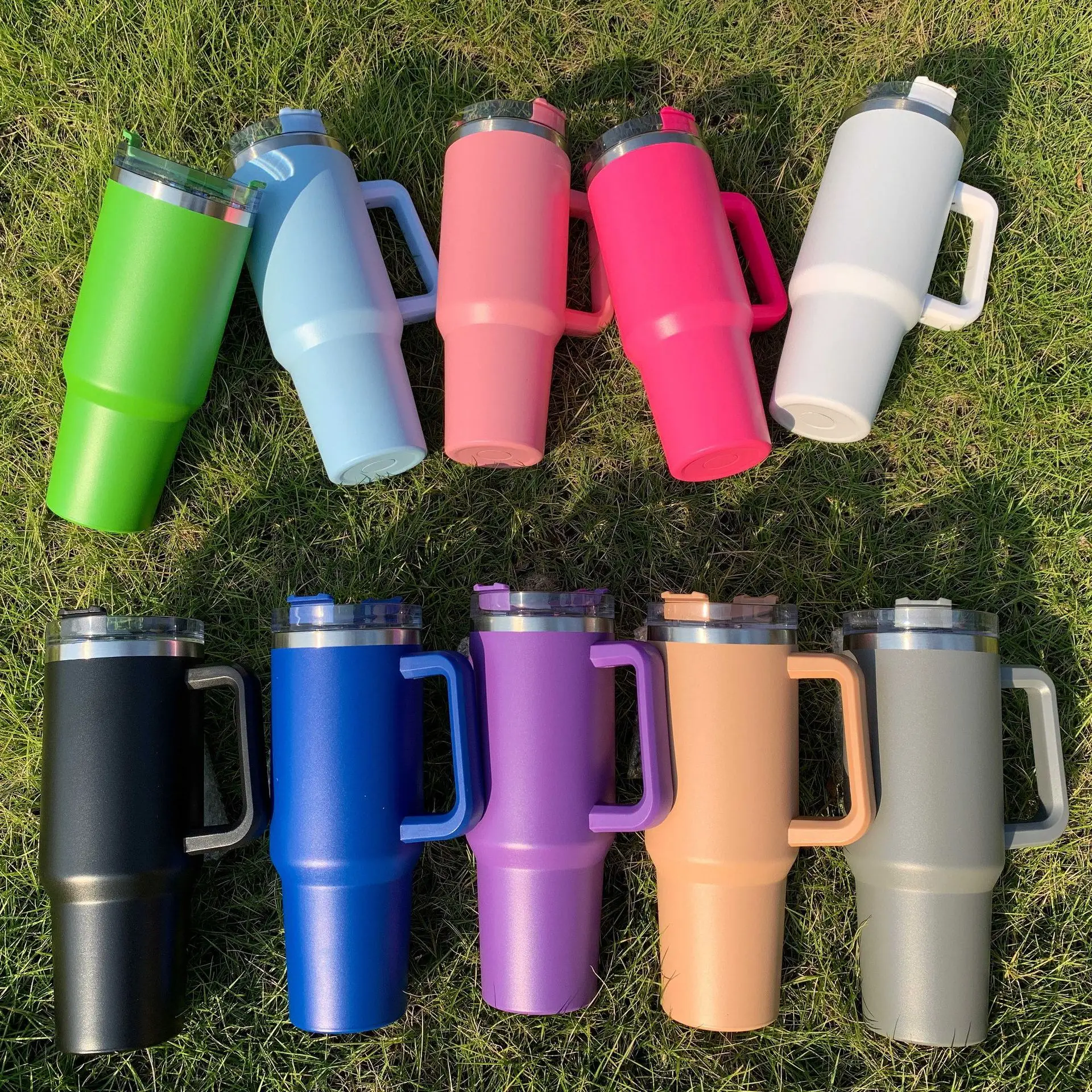 30/40ozVacuum Insulated Car Mug For Stanleys Double Wall Thermal Iced Travel Cup and Tumbler FlowState Straw Lid Stainless Steel