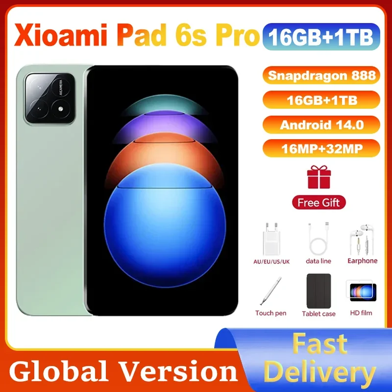 

New Original Global Version Pad 6 Pro Tablets PC Android 14 Snapdragon 888 12000mAh 11 inch 16GB+1024GB 5G HD 4K Screen WIFI