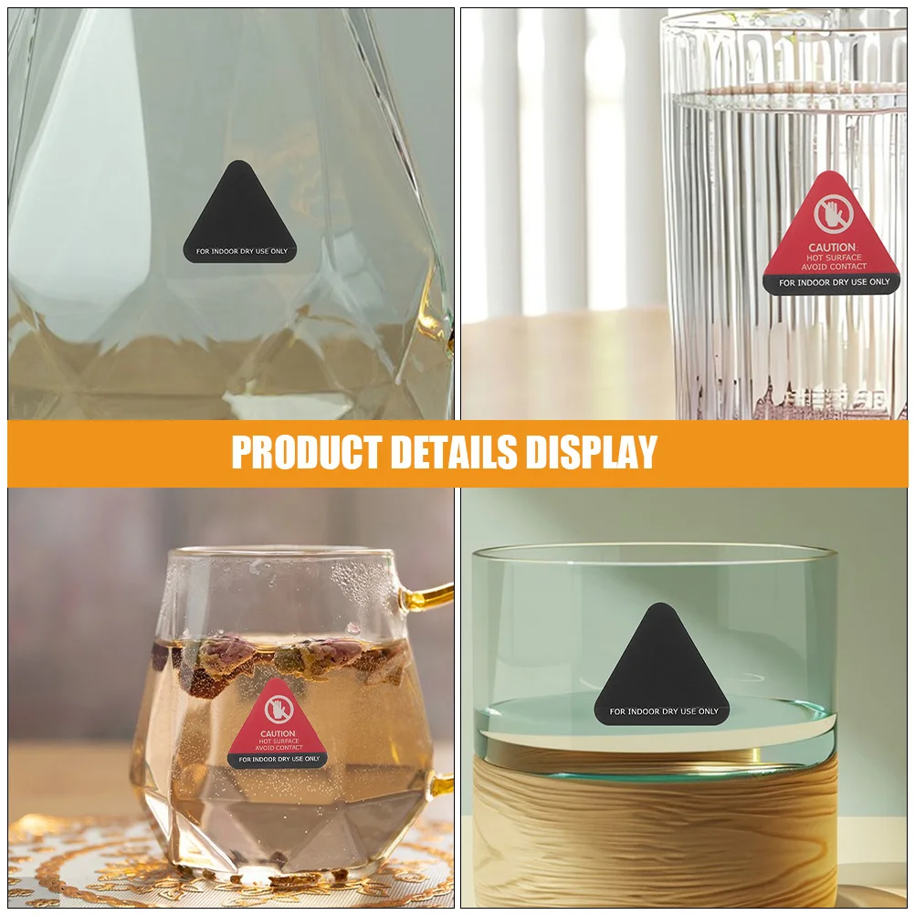 10pcs Heat Sensitive Color Change Sticker High Temperature Warning Label For Kettle Lampshade Burn Protection Hot Surface Safety