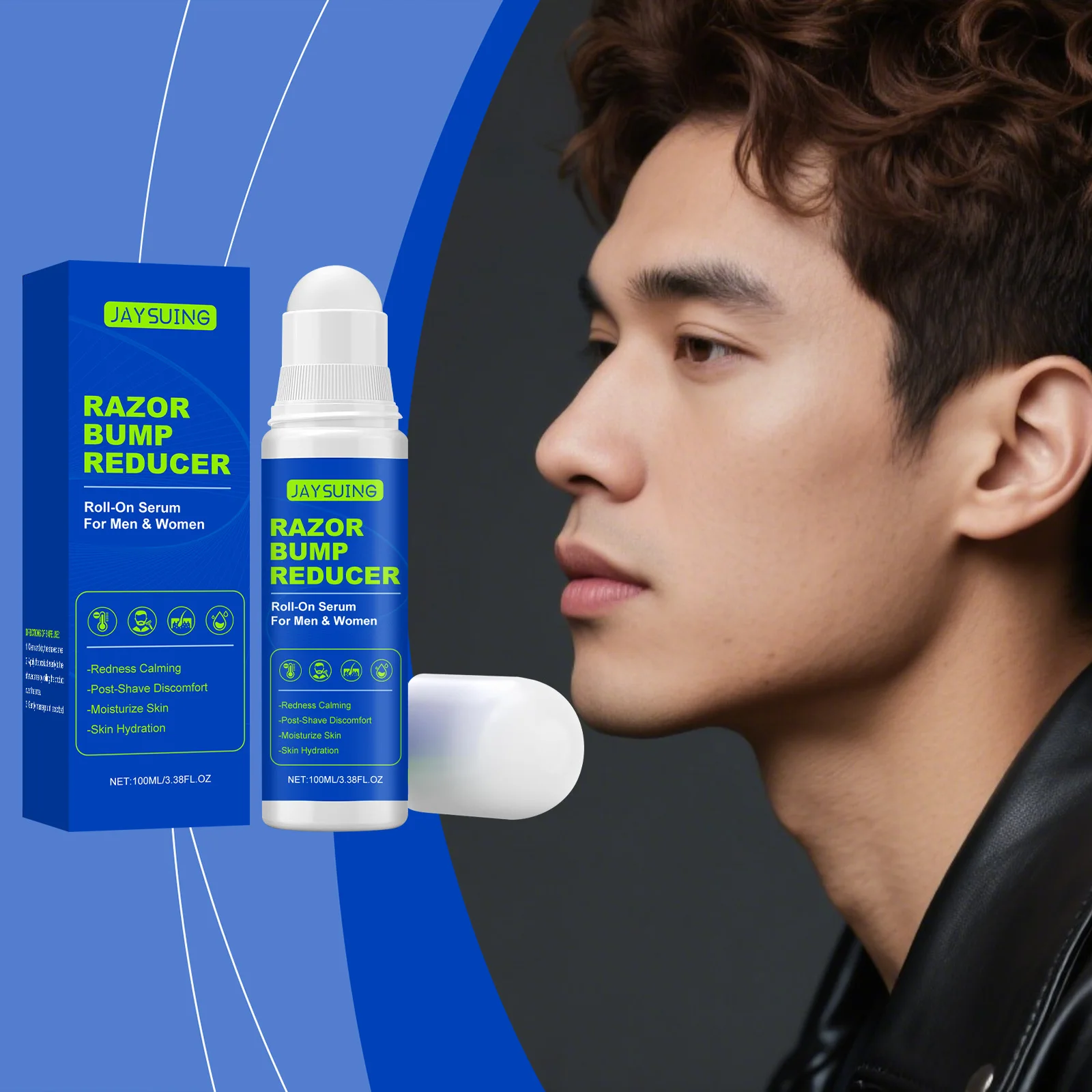 

After Shave Oil Roller Ingrown Hair Treatment Oil Smooth Redness Discomfort Improve Dullness Moisturizing Gentle Post-Shave Oil