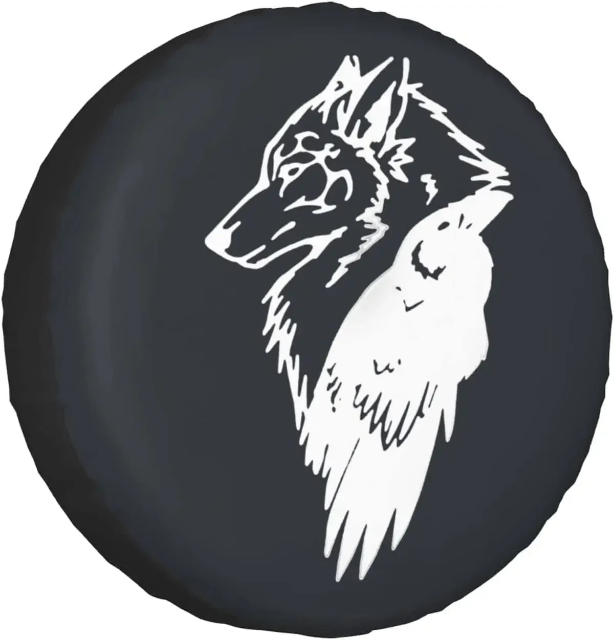 Viking Norse Wolf Raven Rune Spare Tire Cover Wheel Protectors Water Dustproof Universal Fit for SUV Truck Camper Travel