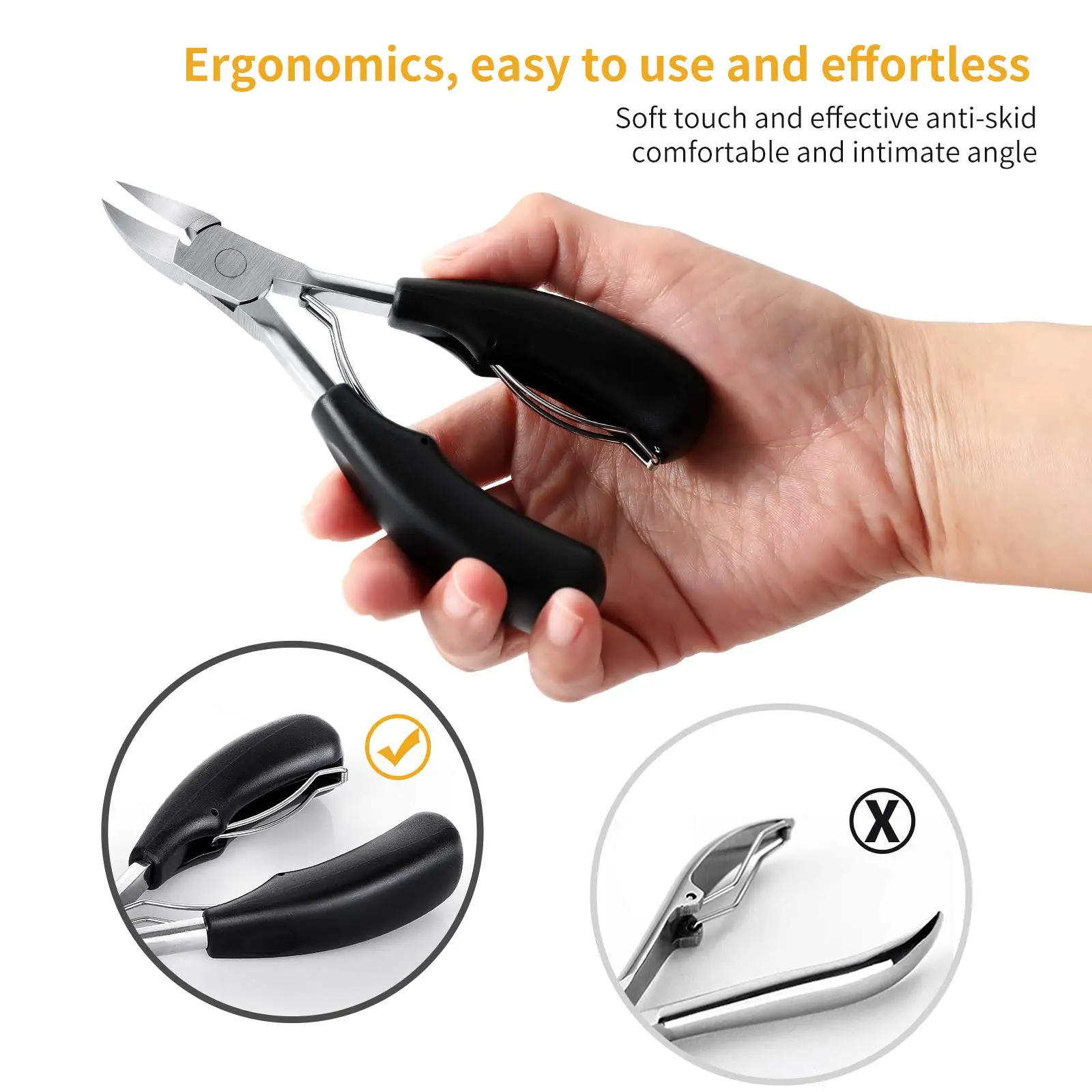 2Pcs Toenail Clippers, Medical Grade Toe Nail Trimmer, Nail Clippers for Thick Nails or Ingrown Toenail Tool, Stainless Steel image 3
