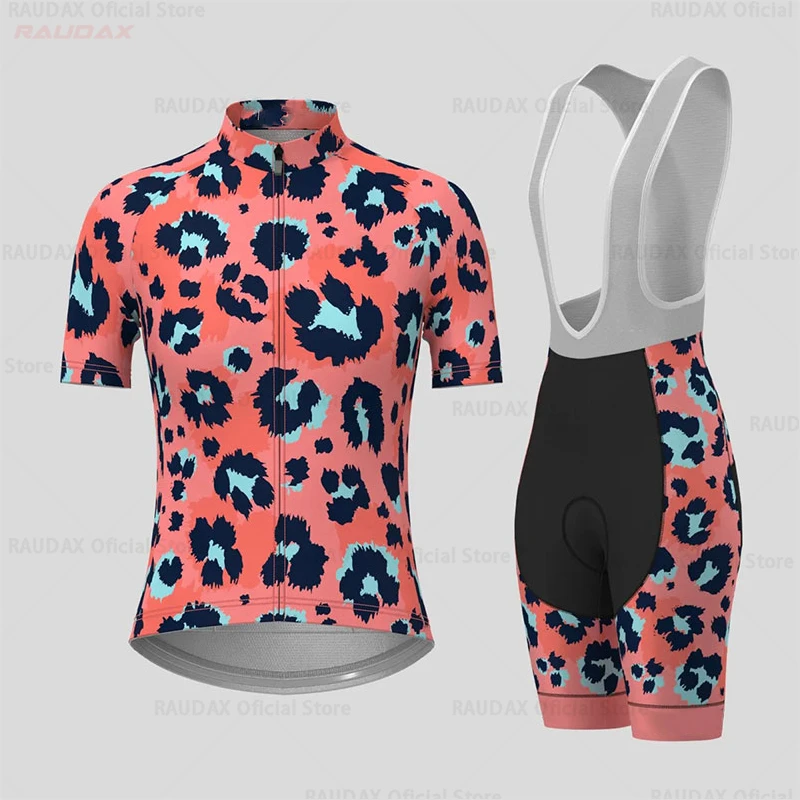 2023 Women Clothing Sets Leopard Print Cycling Jersey Summer Cycling Shorts Woman Clothes Mountain Bike Bicycle Set Sportwear