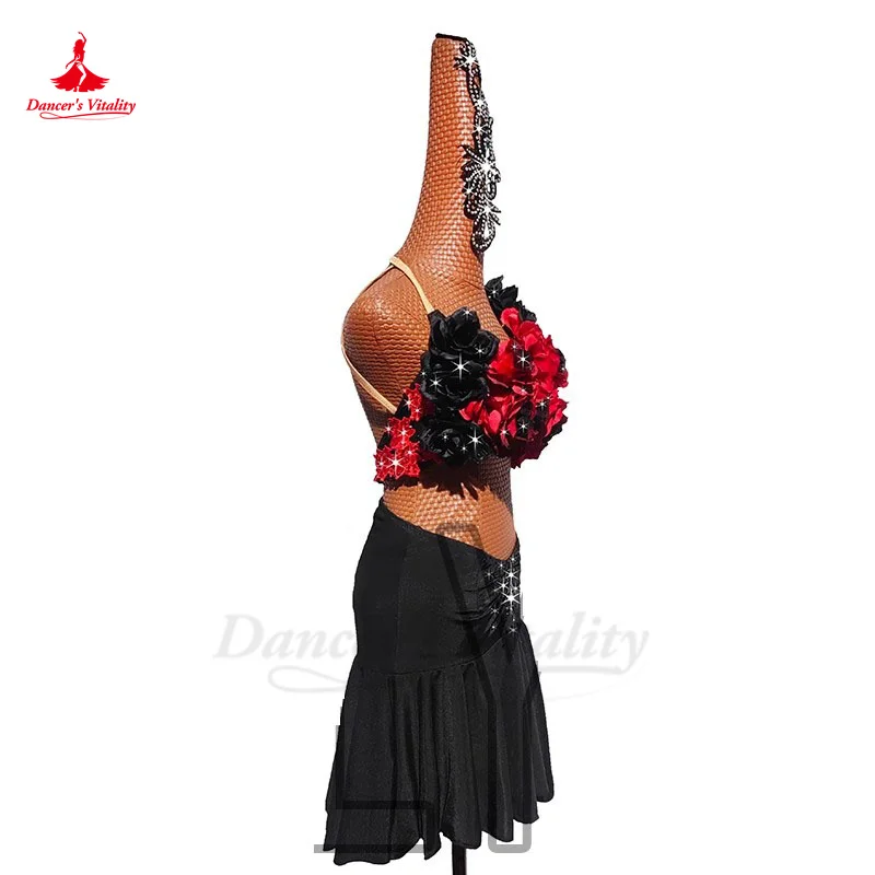 Latin Dance Performance Kostuum Customsized Vrouwen Kinderen Rumba Chacha Tango Competiton Kleding Latin Dansjurken Voor Meisje