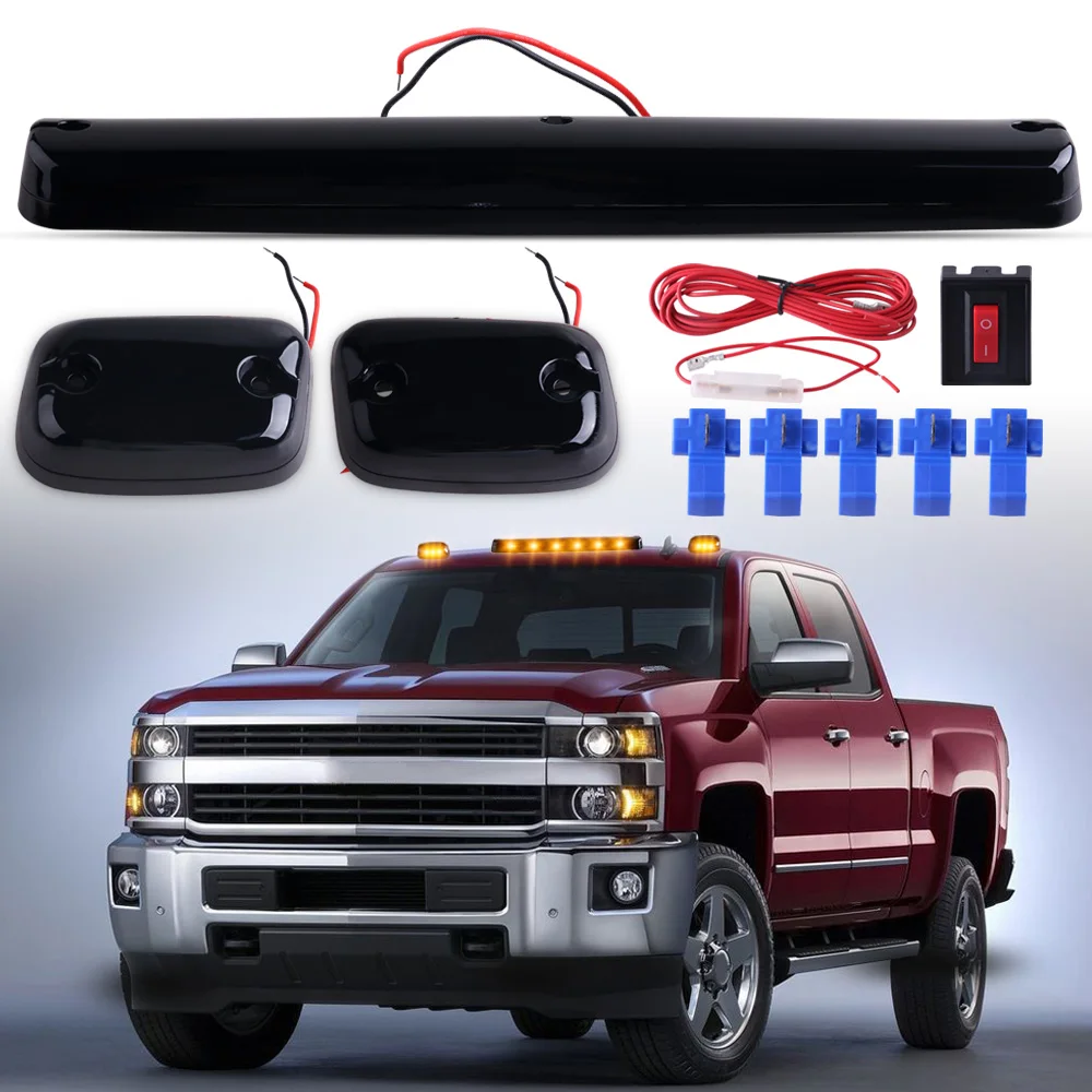 

3 шт. автомобильные светодиодные габаритные фонари на крыше для Chevrolet 2007-2013, янтарный знак освещения, высокая видимость