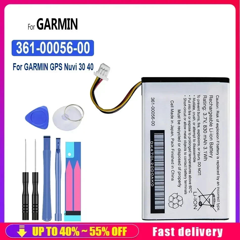 Mobile Phone Batteries 361-00056-00 3610005600 830mAh For GARMIN GPS Nuvi 30 40 40LM 50LM 50 Replacement Portable Battery