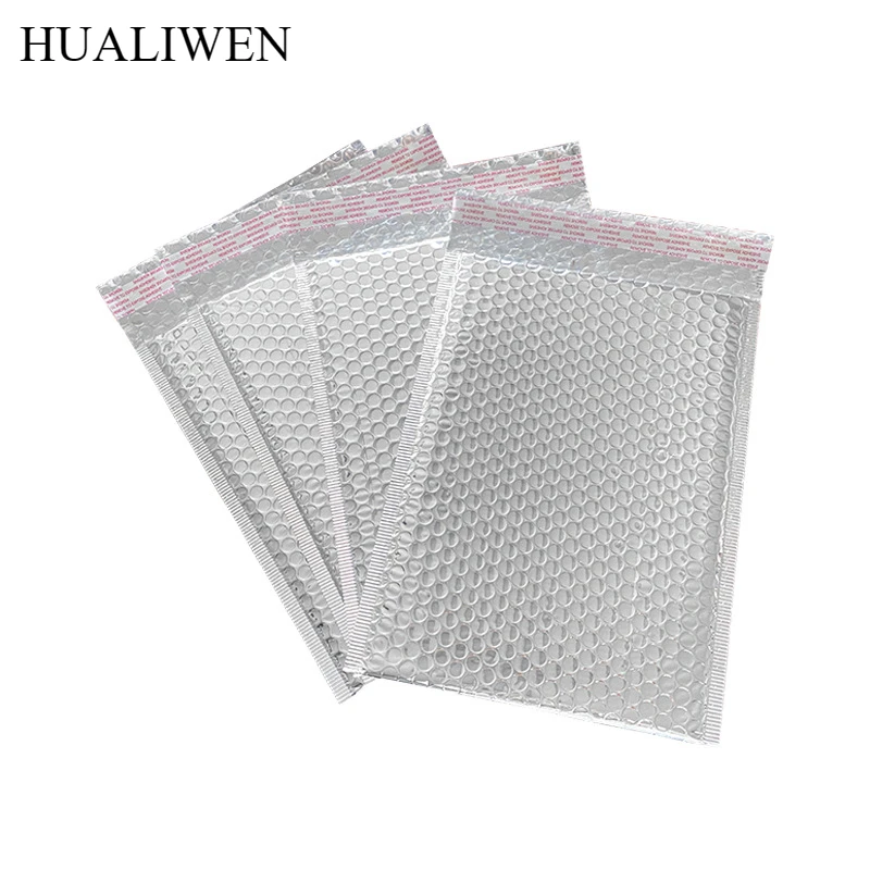 

20 шт./пакет, Посеребренная алюминиевая пузырчатая сумка, плотная деловая сумка для одежды с защитой от падения