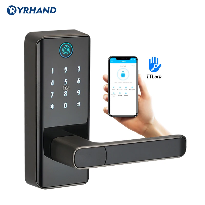 Household Fingerprint Waterproof Outdoor Gate Bluetooth TT Lock Wifi Passcode IC Card Keyless Enter Electronic Lock