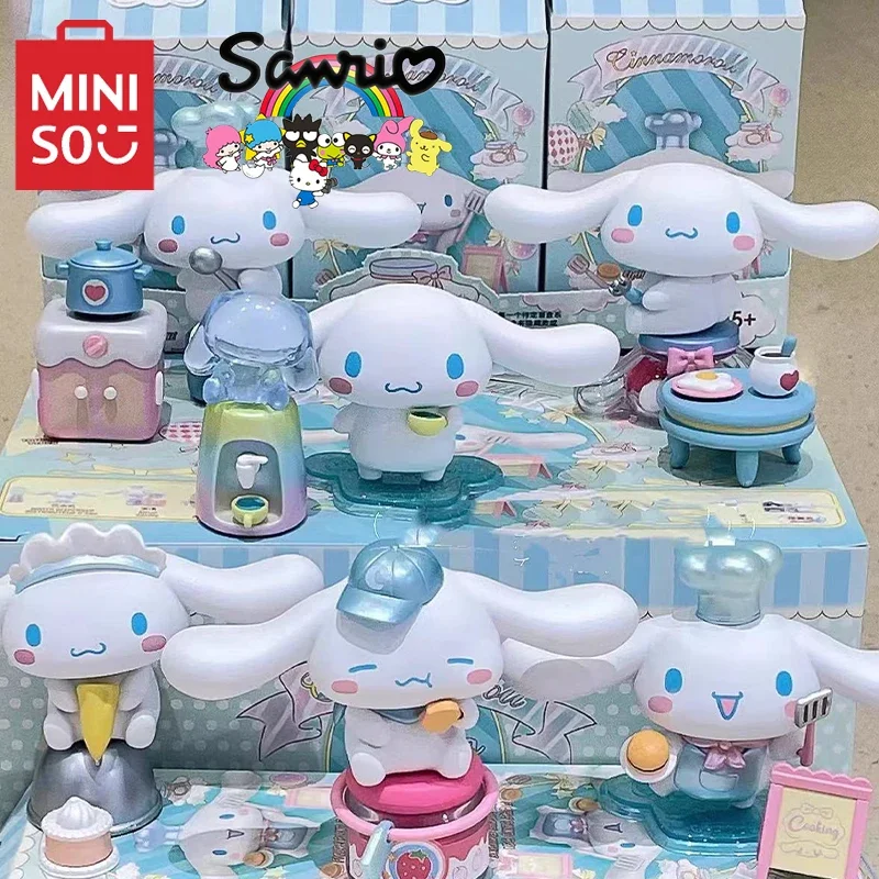 Genuine MINISO SanrioBlind Box Cinnamoroll Cooking Hut Series TidePlay Ornaments Model KawaiiAnime Doll Decoration ChildToy Gift