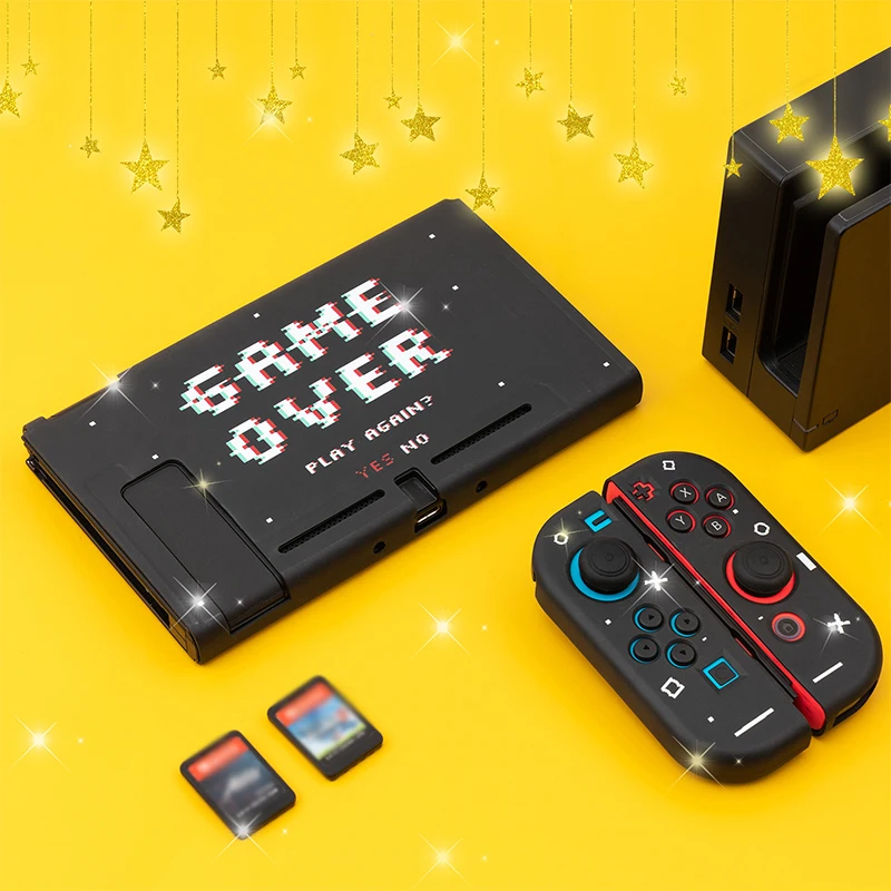 Black Game Cover Case For Nintendo Switch Soft TPU Housing Dockable Protective Shell For Nintendo Switch Joy-Con Controller