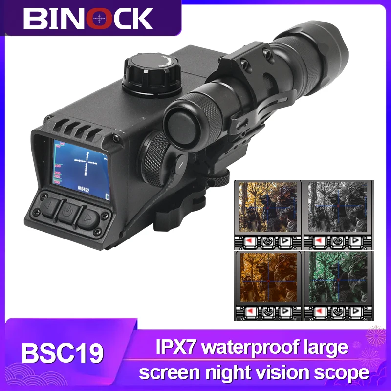 BINOCK BSC19 1280x720 3.5x optic 7x digital magnification red dot Sight Tactical hunting Infrared night vision scope