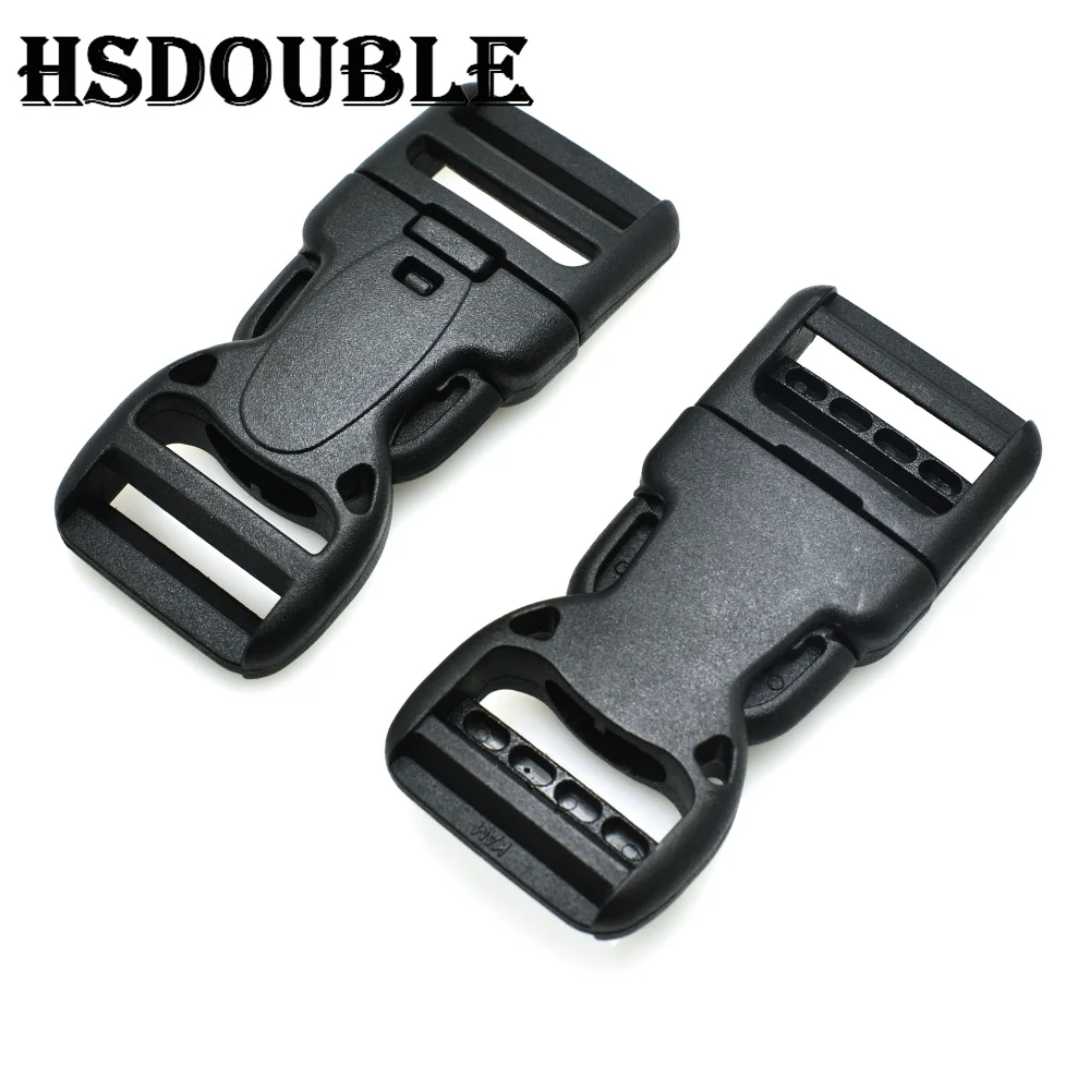 Plastic Dual Adjustable & Security Double Lock Buckle for Tactical Belts Black