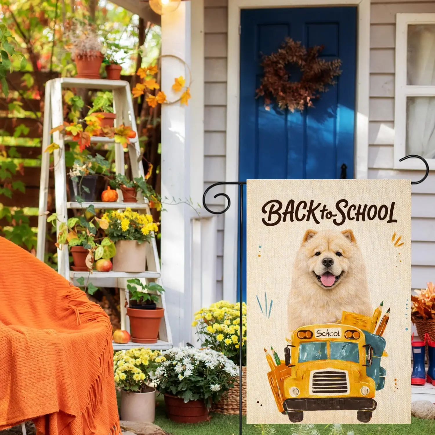 Welcome Back to School Garden Flag Chow-Chow-Dog 12x18 Inch Double Sided Seasonal Yard Flag for Outside Decoration Small Sea yyi