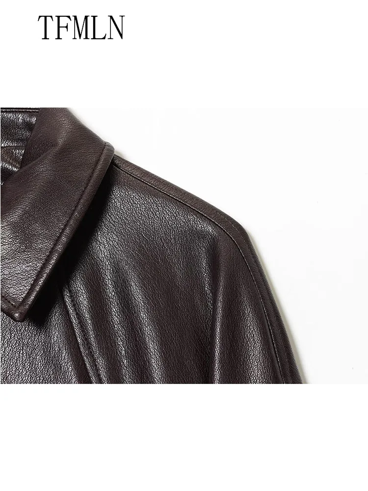 High Street – vestes en Faux cuir pour femmes, manteaux amples à manches longues et revers décontractés, Vintage, fermeture éclair, vêtements d'extérieur, mode automne 2025